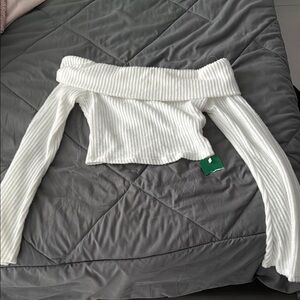 SHEIN White Off-the-Shoulder Sweater